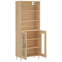 Berkfield Home Highboard Sonoma Oak 69.5x34x180 cm Engineered Wood in Light Beige - thumbnail 4