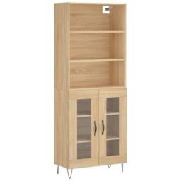 Berkfield Home Highboard Sonoma Oak 69.5x34x180 cm Engineered Wood in Light Beige