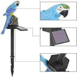 VOGREX Blue Parrot LED Solar Powered Garden Light Outdoor Ornament