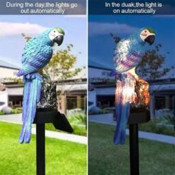 VOGREX Blue Parrot LED Solar Powered Garden Light Outdoor Ornament - thumbnail 3