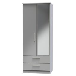 Ready Assembled 2 U Windsor 2 Door 2 Drawer Mirrored Wardrobe (Ready Assembled) in Grey - thumbnail 5