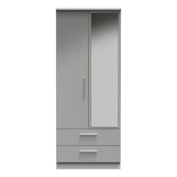 Ready Assembled 2 U Windsor 2 Door 2 Drawer Mirrored Wardrobe (Ready Assembled) in Grey - thumbnail 1