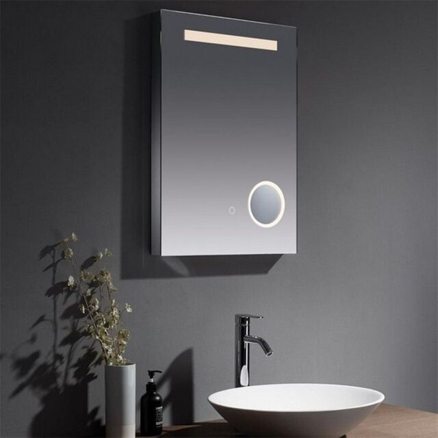 Clifton 70cm Tall LED Bathroom Wall Mirror with Touch Sensor in Natural - image 1