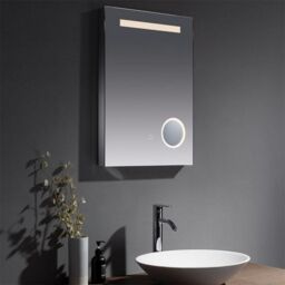 Clifton 70cm Tall LED Bathroom Wall Mirror with Touch Sensor in Natural