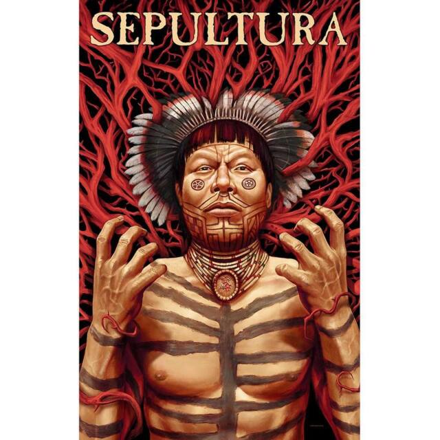 Sepultura Roots Logo Textile Poster in Red - image 1