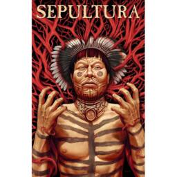 Sepultura Roots Logo Textile Poster in Red - thumbnail 1