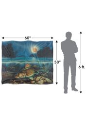 JQ Licensing Harvest Moon Walleye Fishing Silky Touch Super Soft Throw Blanket 152 X 127 cm in White - thumbnail 5
