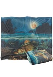 JQ Licensing Harvest Moon Walleye Fishing Silky Touch Super Soft Throw Blanket 152 X 127 cm in White - thumbnail 2