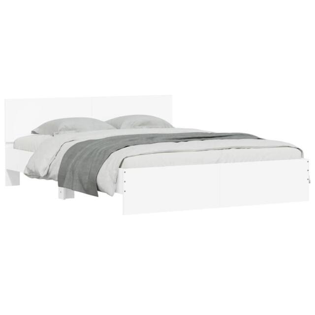 Berkfield Home Durable Bed Frame with LED without Mattress White 150x200 cm King Size - image 1