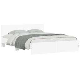 Berkfield Home Durable Bed Frame with LED without Mattress White 150x200 cm King Size - thumbnail 1