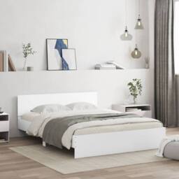 Berkfield Home Durable Bed Frame with LED without Mattress White 150x200 cm King Size - thumbnail 2