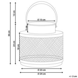 Wyld and Coco Lantern Black Iron 24 cm Pillar Candle Holder - thumbnail 3