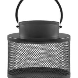 Wyld and Coco Lantern Black Iron 24 cm Pillar Candle Holder - thumbnail 2