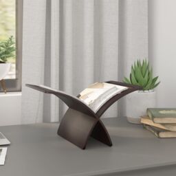 Berkfield Home Wooden Magazine Rack Floor Standing Brown - thumbnail 3