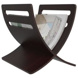 Berkfield Home Wooden Magazine Rack Floor Standing Brown - thumbnail 4