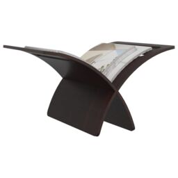 Berkfield Home Wooden Magazine Rack Floor Standing Brown - thumbnail 5