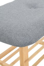 Living and Home Grey Linen Bamboo Shoe Bench Footstool - thumbnail 6