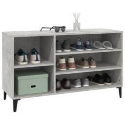 Berkfield Home Shoe Cabinet Concrete Grey 102x36x60 cm Engineered Wood - Size: 102 x 36 x 60 cm - thumbnail 4