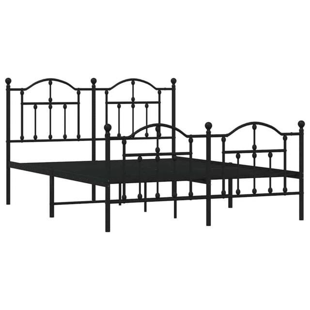 Berkfield Home Metal Bed Frame with Headboard & Footboard Black 140x200 cm - image 1