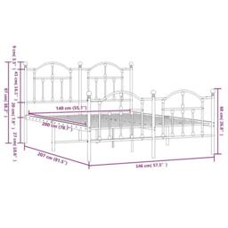 Berkfield Home Metal Bed Frame with Headboard & Footboard Black 140x200 cm - thumbnail 9