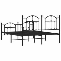 Berkfield Home Metal Bed Frame with Headboard & Footboard Black 140x200 cm - thumbnail 7