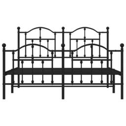 Berkfield Home Metal Bed Frame with Headboard & Footboard Black 140x200 cm - thumbnail 5