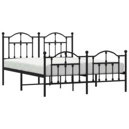 Berkfield Home Metal Bed Frame with Headboard & Footboard Black 140x200 cm - thumbnail 4