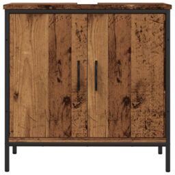 Berkfield Home Sink Cabinet Old Wood 60x30x60 cm Engineered Wood in Brown - Size: 60 x 30 x 60 cm - thumbnail 4