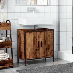 Berkfield Home Sink Cabinet Old Wood 60x30x60 cm Engineered Wood in Brown - Size: 60 x 30 x 60 cm - thumbnail 3