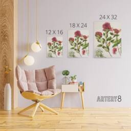 "Artery8 New Zealand Rata Flowers Illustration Featon Canvas Wall Art Print in Beige - Size: W18"" x H24""" - thumbnail 4