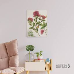 "Artery8 New Zealand Rata Flowers Illustration Featon Canvas Wall Art Print in Beige - Size: W18"" x H24""" - thumbnail 3