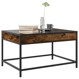 Berkfield Home Coffee Table with Infinity LED Smoked Oak 70x50x41 cm in Brown - Size: 70 x 50 x 41 cm - thumbnail 5