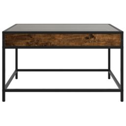 Berkfield Home Coffee Table with Infinity LED Smoked Oak 70x50x41 cm in Brown - Size: 70 x 50 x 41 cm - thumbnail 6