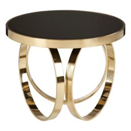 Orsina Elegant Design Round Coffee Table, Durable Decorative Coffee Table, Sturdy Modern Round Coffee Table in Gold - thumbnail 2