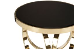 Orsina Elegant Design Round Coffee Table, Durable Decorative Coffee Table, Sturdy Modern Round Coffee Table in Gold - thumbnail 3