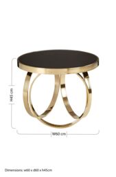 Orsina Elegant Design Round Coffee Table, Durable Decorative Coffee Table, Sturdy Modern Round Coffee Table in Gold - thumbnail 5