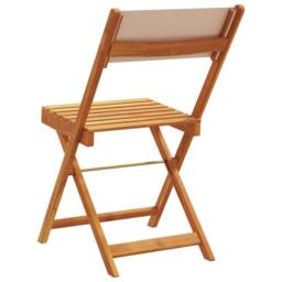 Berkfield Home Beautiful Folding Garden Chairs 8 pcs Taupe Fabric & Solid Wood - thumbnail 6