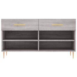 Berkfield Home Shoe Bench Grey Sonoma 102x35x55 cm Engineered Wood - Size: 102 x 35 x 55 cm - thumbnail 6