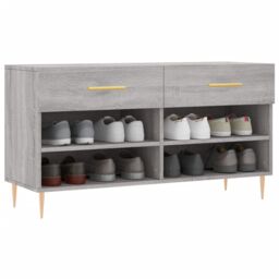Berkfield Home Shoe Bench Grey Sonoma 102x35x55 cm Engineered Wood - Size: 102 x 35 x 55 cm - thumbnail 3