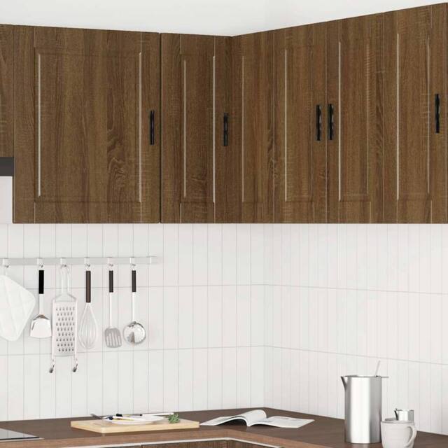 "Berkfield Home Kitchen Wall Corner Cabinet ""Porto"" Brown Oak Engineered Wood" - image 1