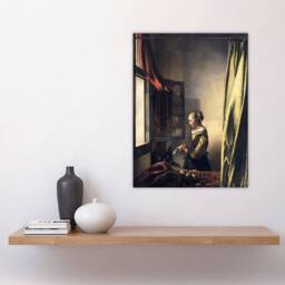 "Artery8 Reading Letter by Open Window Vermeer Wall Art Print Poster - Size: W24"" x H32""" - thumbnail 4