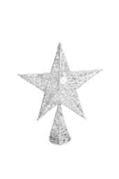 Living and Home Wrought Iron Christmas Tree Topper Star Ornament Home Decor in Silver - thumbnail 4