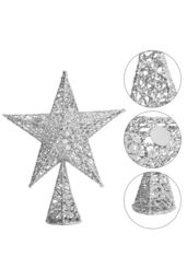 Living and Home Wrought Iron Christmas Tree Topper Star Ornament Home Decor in Silver - thumbnail 5