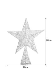 Living and Home Wrought Iron Christmas Tree Topper Star Ornament Home Decor in Silver - thumbnail 6