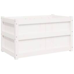 Berkfield Home Beautiful Garden Planter White 90x50x50 cm Solid Wood Pine - Size: 90 x 50 x 50 cm - thumbnail 7
