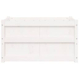 Berkfield Home Beautiful Garden Planter White 90x50x50 cm Solid Wood Pine - Size: 90 x 50 x 50 cm - thumbnail 5