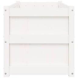 Berkfield Home Beautiful Garden Planter White 90x50x50 cm Solid Wood Pine - Size: 90 x 50 x 50 cm - thumbnail 6