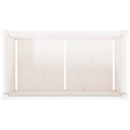 Berkfield Home Beautiful Garden Planter White 90x50x50 cm Solid Wood Pine - Size: 90 x 50 x 50 cm - thumbnail 8