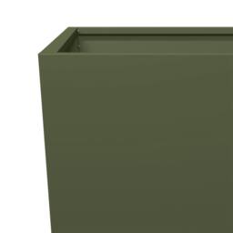 Berkfield Home Durable Garden Planter Olive Green 45x45x75 cm Steel - Size: 45 x 45 x 75 cm - thumbnail 7