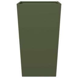 Berkfield Home Durable Garden Planter Olive Green 45x45x75 cm Steel - Size: 45 x 45 x 75 cm - thumbnail 5